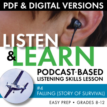 Preview of Listening Skills Podcast Activity, Listen & Learn #4, PDF & Google Drive, CCSS