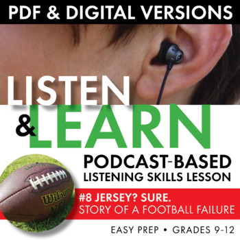 Preview of Listening Skills Podcast Activity, Listen & Learn #8, PDF & Google Drive, CCSS