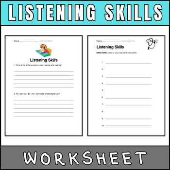 Preview of Listening Skills Printables Comprehensive Worksheets