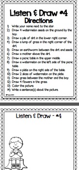 listen draw following directions fall winter spring summer bundle