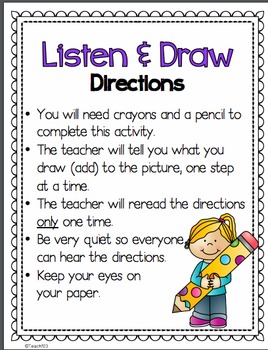Listen and Draw Listening Comprehension Activity Summer by Teach123