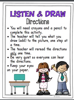 Listen and Draw Listening Comprehension Activity by Teach123-Michelle