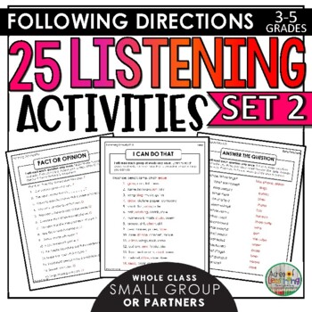 Preview of Listening Skills and Following Directions Set 2 | Distance Learning