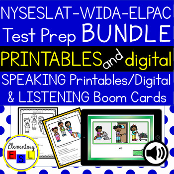 Preview of Listening & Speaking Practice Test Prep BUNDLE for ELLs (NYSESLAT-WIDA-ELPAC)