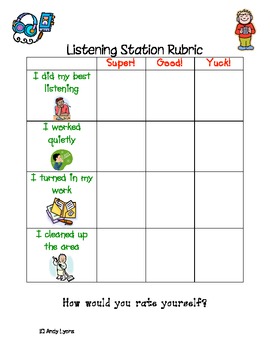 Preview of Listening Station Rubric