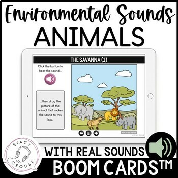 Environmental Sounds Animals Listening Activity Hearing Loss AVT BOOM CARDS™