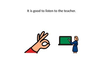 Preview of Listening To The Teacher Social Story