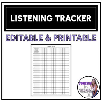 Preview of Listening Tracker Observations, Conversations, Products Core French Immersion