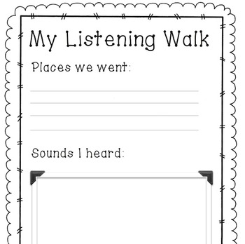 Listening Walk Worksheet by Music is Elementary | TpT