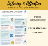 Listening and Attention Strategies Handout for Parents/Edu