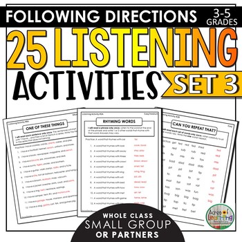 Preview of Listening and Following Directions Set 3 | Distance Learning