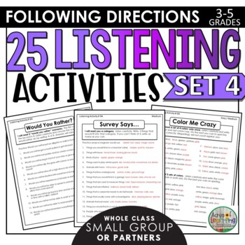 Preview of Listening and Following Directions Activities Set 4