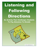 Listening and Following Directions Activity With Lesson Plan