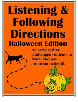 Preview of Listening and Following Directions Halloween Edition + Reading Comprehension