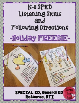 Preview of Listening and Following Directions - Holiday FREEBIE