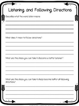 Listening and Following Directions Lesson and Game | TPT