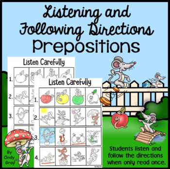 Preview of Listening and Following Directions ~ Prepositions