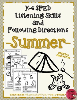 Preview of Listening and Following Directions - Summer