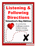 Listening & Following Directions Valentine's Day Edition +