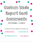 Listening and Speaking Report Card Comments for Grades 1, 
