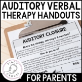 Auditory Verbal Therapy Handouts Listening and Spoken Lang