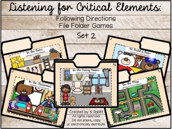 Preview of Listening for Critical Elements: Following Directions File Folder Games (Set 2)