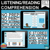 Listening Comprehension WH Questions BOOM CARDS™ w/ Visual