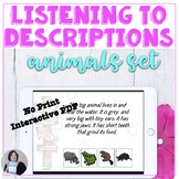 Listening to Animal Descriptions Digital Activity for Speech