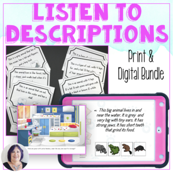 Preview of Describing Pictures Listening Activities Print and Digital Bundle speech therapy