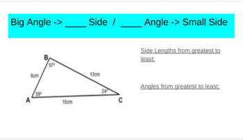 Preview of Listing Side Lengths/Angles from Greatest to Least