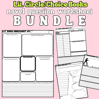 Preview of Lit. Circle/Choice Books Novel Questions Bundle -analysis questions for any book