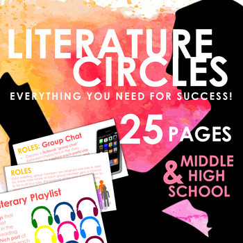 Preview of Lit Circles UNIT for Middle and High School - Google Compatible with CCSS!