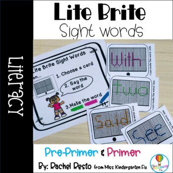 Preview of Lite Brite Sight Words