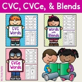 Literacy Activities: CVC, CVCe & Words with Blends Bundle