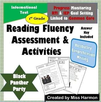 Preview of Literacy Activity Sheets for 1st Grade, Black Panther Party