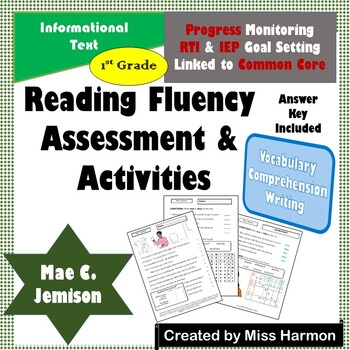 Preview of Literacy Activity Sheets for 1st Grade, Mae C. Jemison