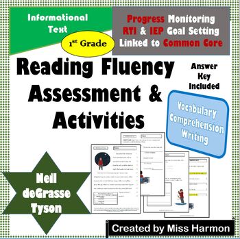Preview of Literacy Activity Sheets for 1st Grade, Neil deGrasse Tyson
