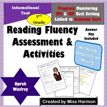 Preview of Literacy Activity Sheets for 2nd Grade, Oprah Winfrey