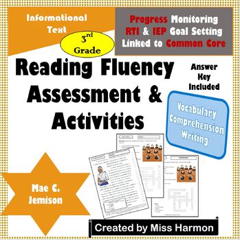 Preview of Literacy Activity Sheets for 3rd Grade, Mae C. Jemison