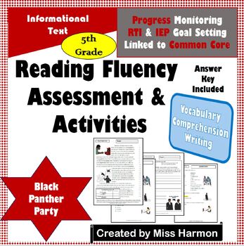 Preview of Literacy Activity Sheets for 5th Grade, Black Panther Party