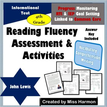 Preview of Literacy Activity Sheets for Fourth Grade, John Lewis