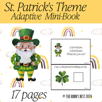 Preview of Literacy Adaptive Book St. Patrick's Day Theme, Leprechaun What Do You See?