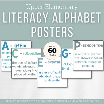 Preview of Literacy Alphabet Posters | For Upper Elementary and Middle School ELA