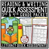 Literacy Assessment 3rd 4th Grade ELA Test Prep Reading Co