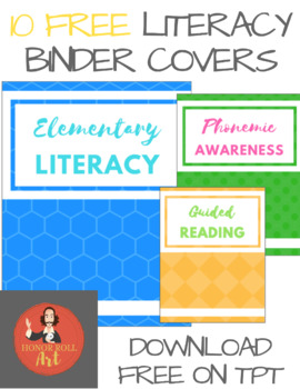 Preview of Literacy Binder Covers - FREEBIE