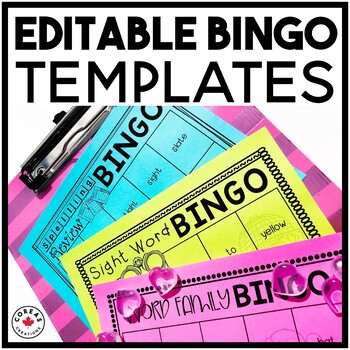 Editable Literacy Bingo Templates by Coreas Creations | TPT