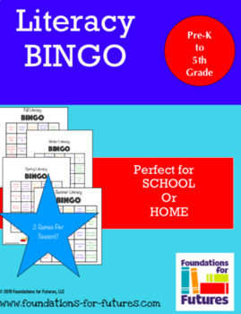 Preview of Literacy Bingo for each Season of the Year