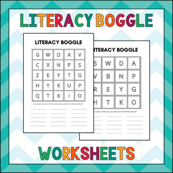 Preview of Literacy Boggle Activity - Printable Worksheets