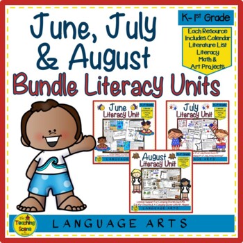 Preview of June, July & August Literacy Units Bundle: Student Activities & Centers
