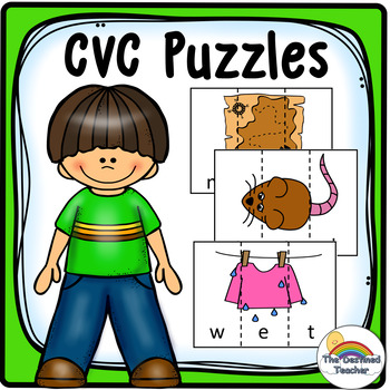 Literacy Center CVC Puzzles FREEBIE by The Destined Teacher | TPT